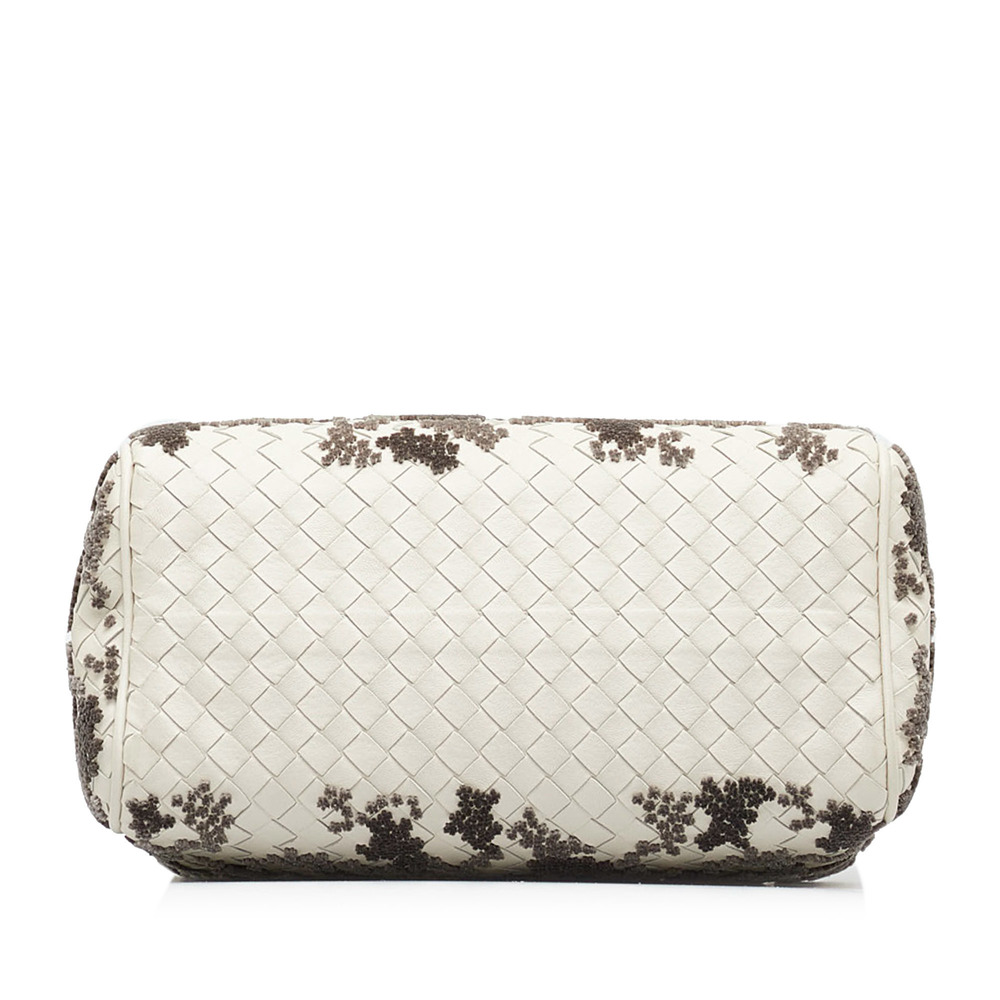 Pre-Loved Bottega Veneta In Mist Intrecciato Flocked Velvet Bouquet Duffel Bag - Picture 4 of 12